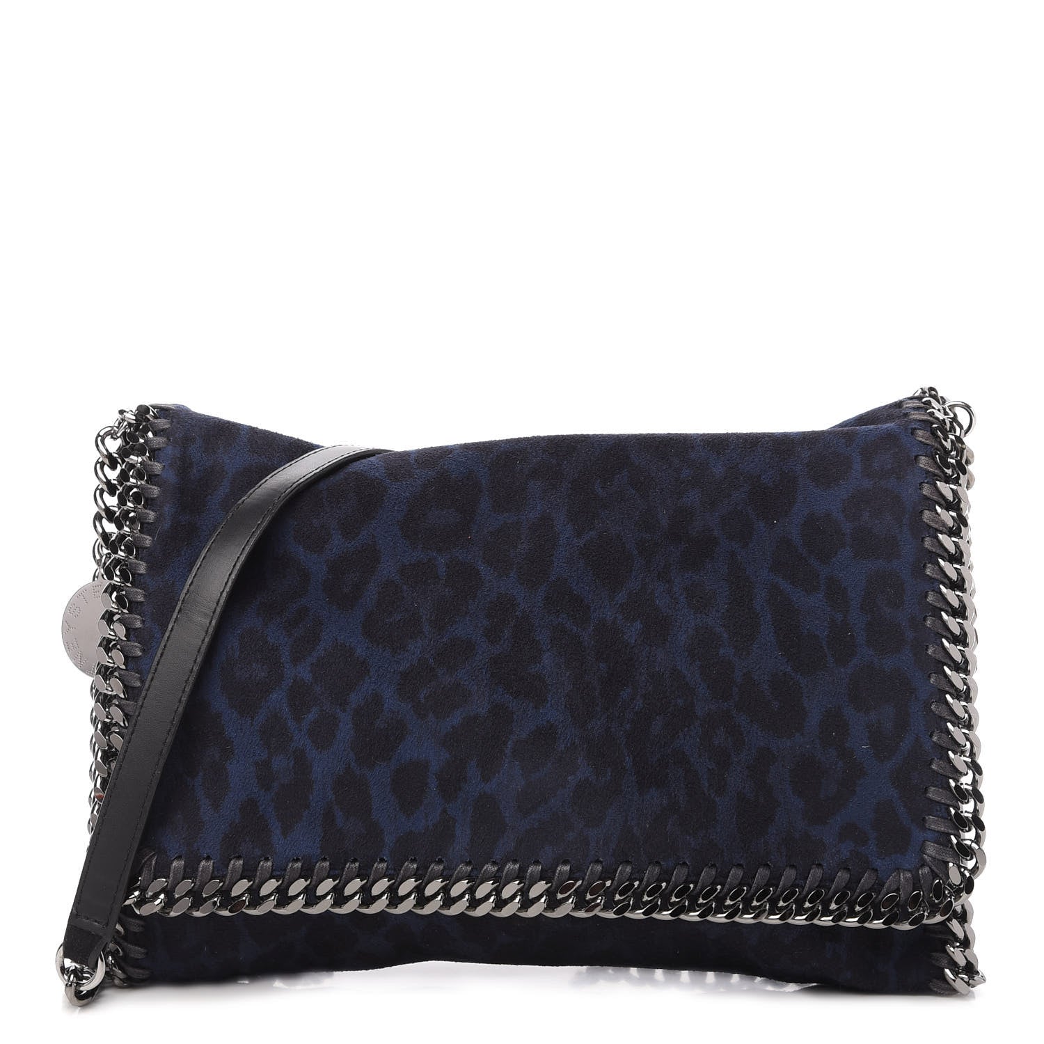 Stella McCartney Shaggy Deer Leopard Print Falabella Messenger Blue 1 of 8