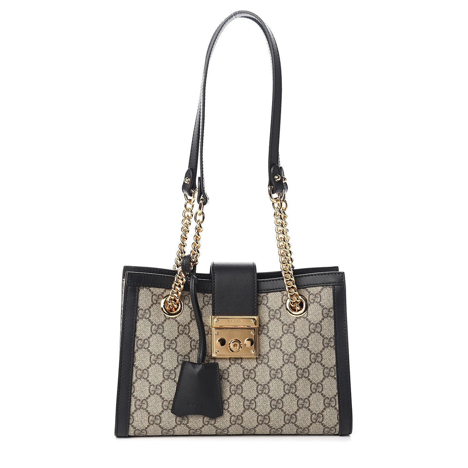 Gucci GG Supreme Monogram Small Padlock Tote Black 1 of 9
