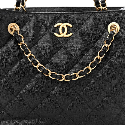 Chanel Caviar Quilted Small Shopping Tote Black 7 of 9