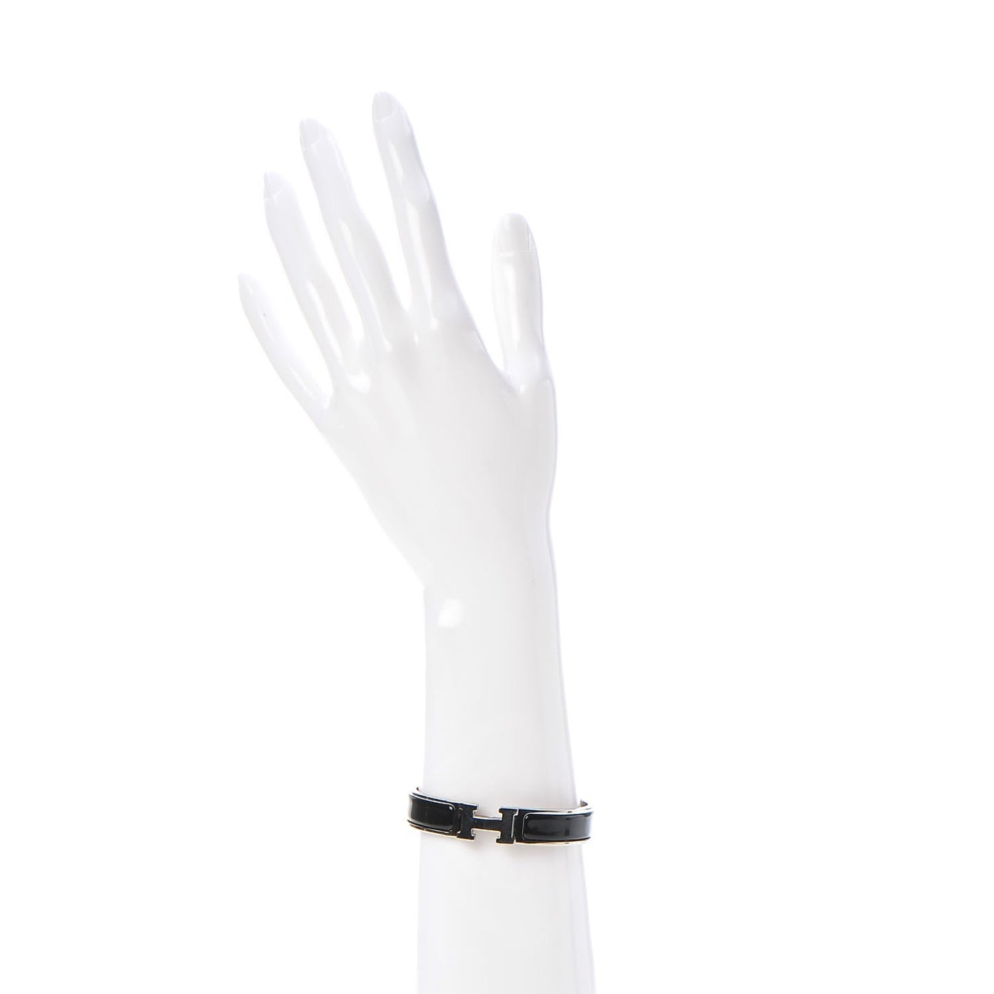 Enamel Narrow Clic Clac H Bracelet PM Black