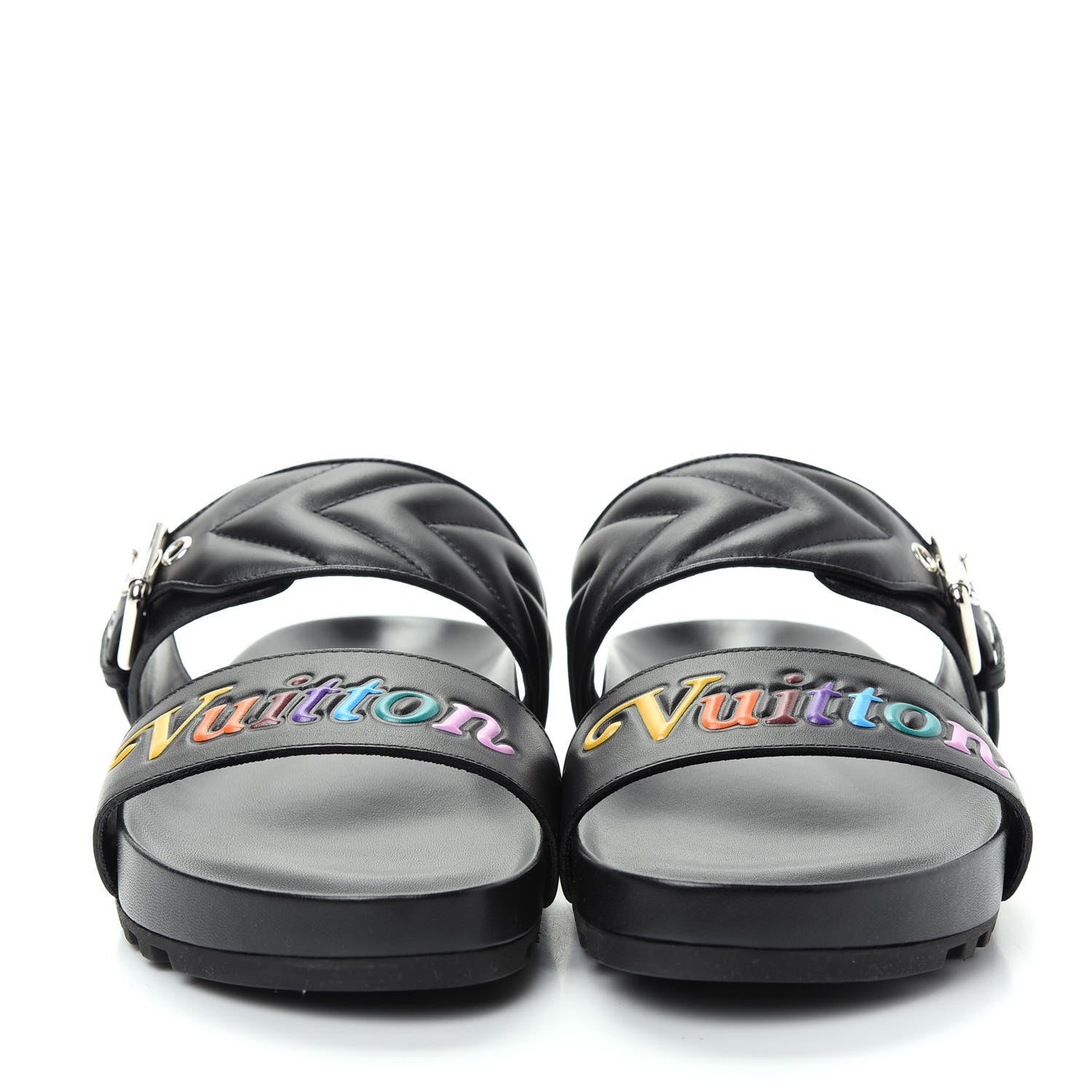 Louis Vuitton Calfskin New Wave Bom Dia Flat Mule 39 Black 2 of 10