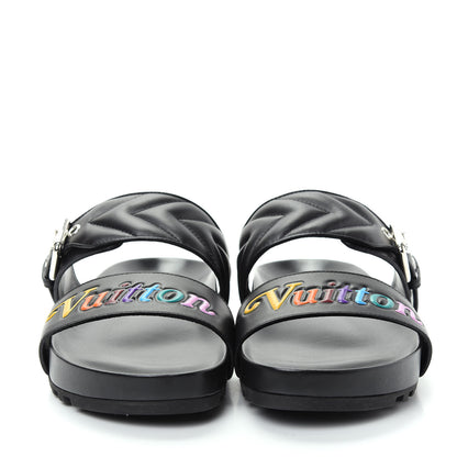 Louis Vuitton Calfskin New Wave Bom Dia Flat Mule 39 Black 2 of 10