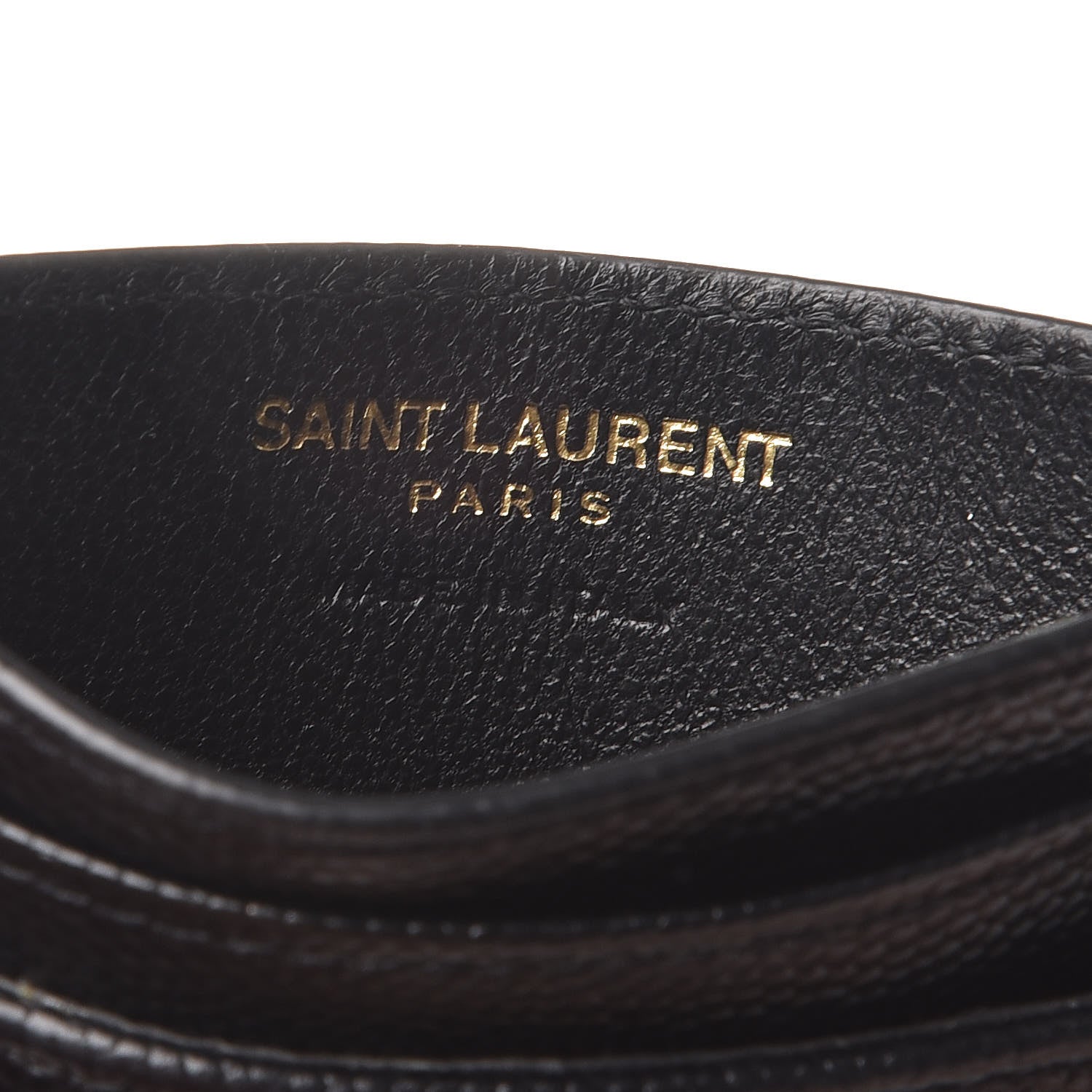 Saint Laurent Grain De Poudre Matelasse Chevron Monogram Credit Card Case Black 5 of 9
