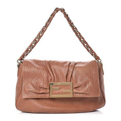 Fendi Crinkled Lambskin Mia Shoulder Flap Camel 1 of 20