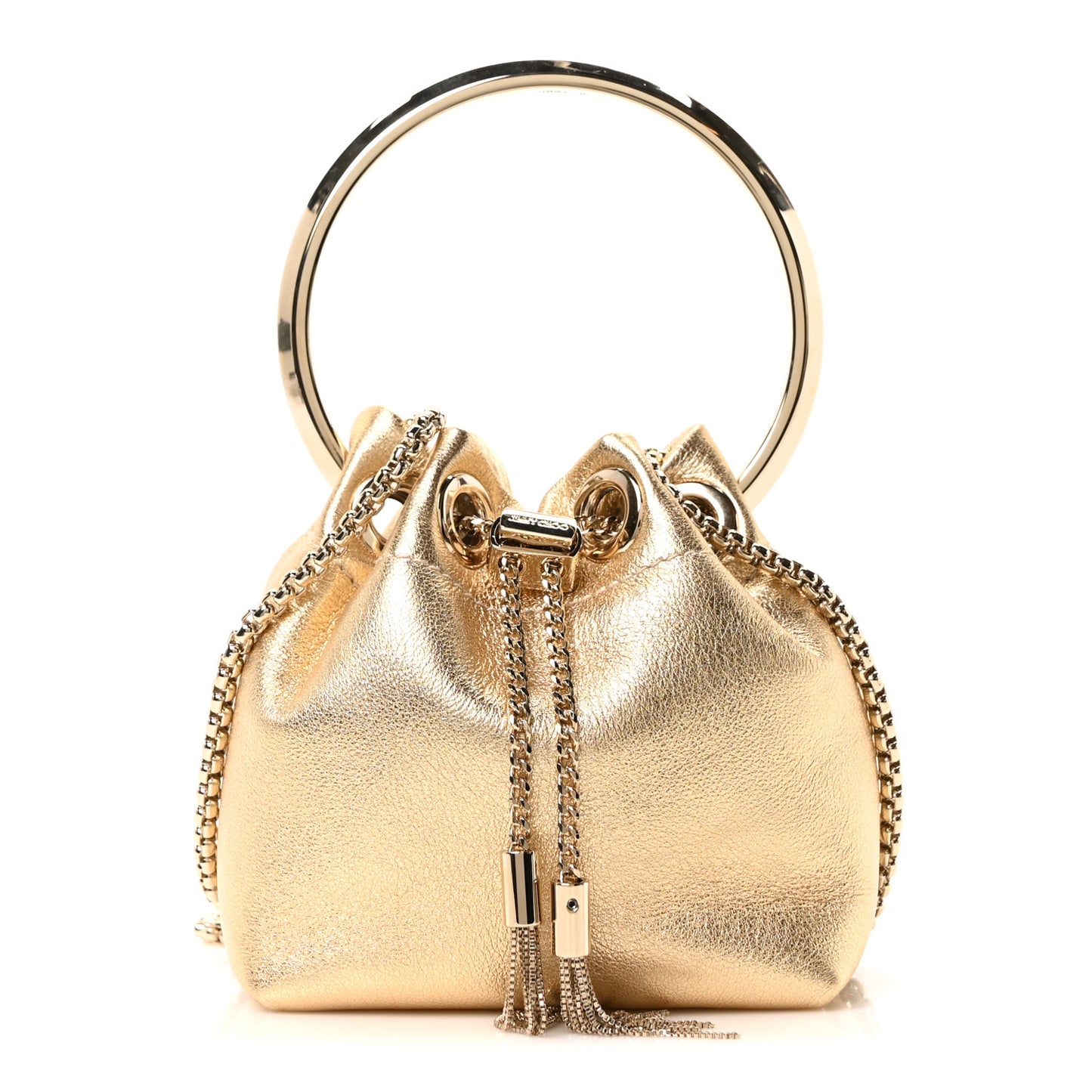 Metallic Lambskin Micro Bon Bon Bag Gold