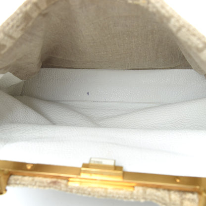 Fendi Corda Zucca Large Peekaboo Iconic Satchel White 5 of 17