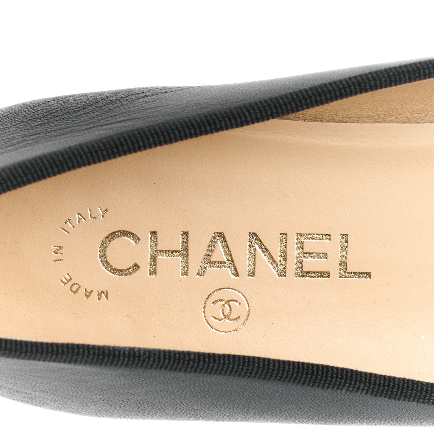 Chanel Lambskin Patent Cap Toe Ballerina Flats 39 Black 7 of 10