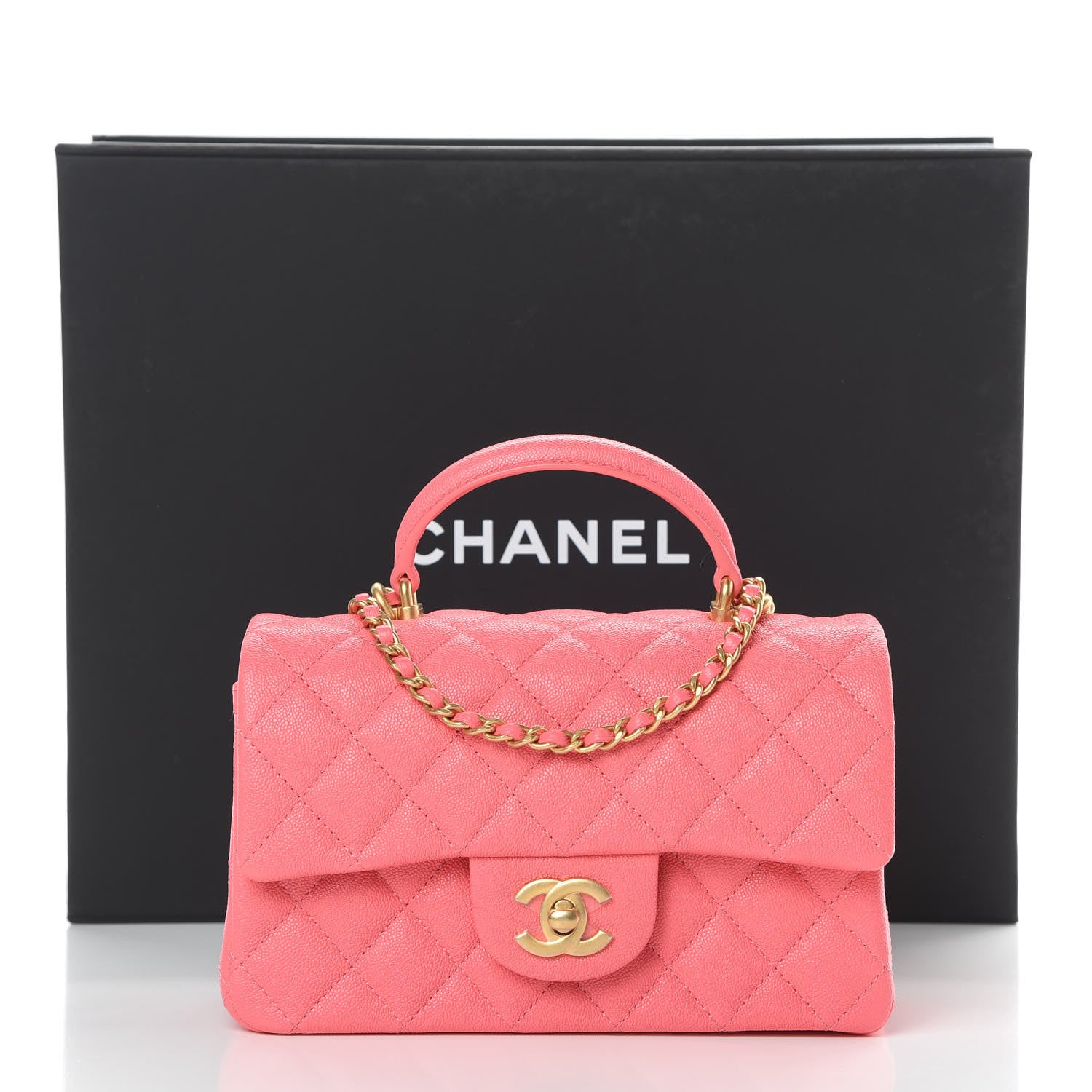 Chanel Caviar Quilted Mini Top Handle Rectangular Flap Pink 11 of 11