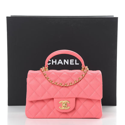 Chanel Caviar Quilted Mini Top Handle Rectangular Flap Pink 11 of 11