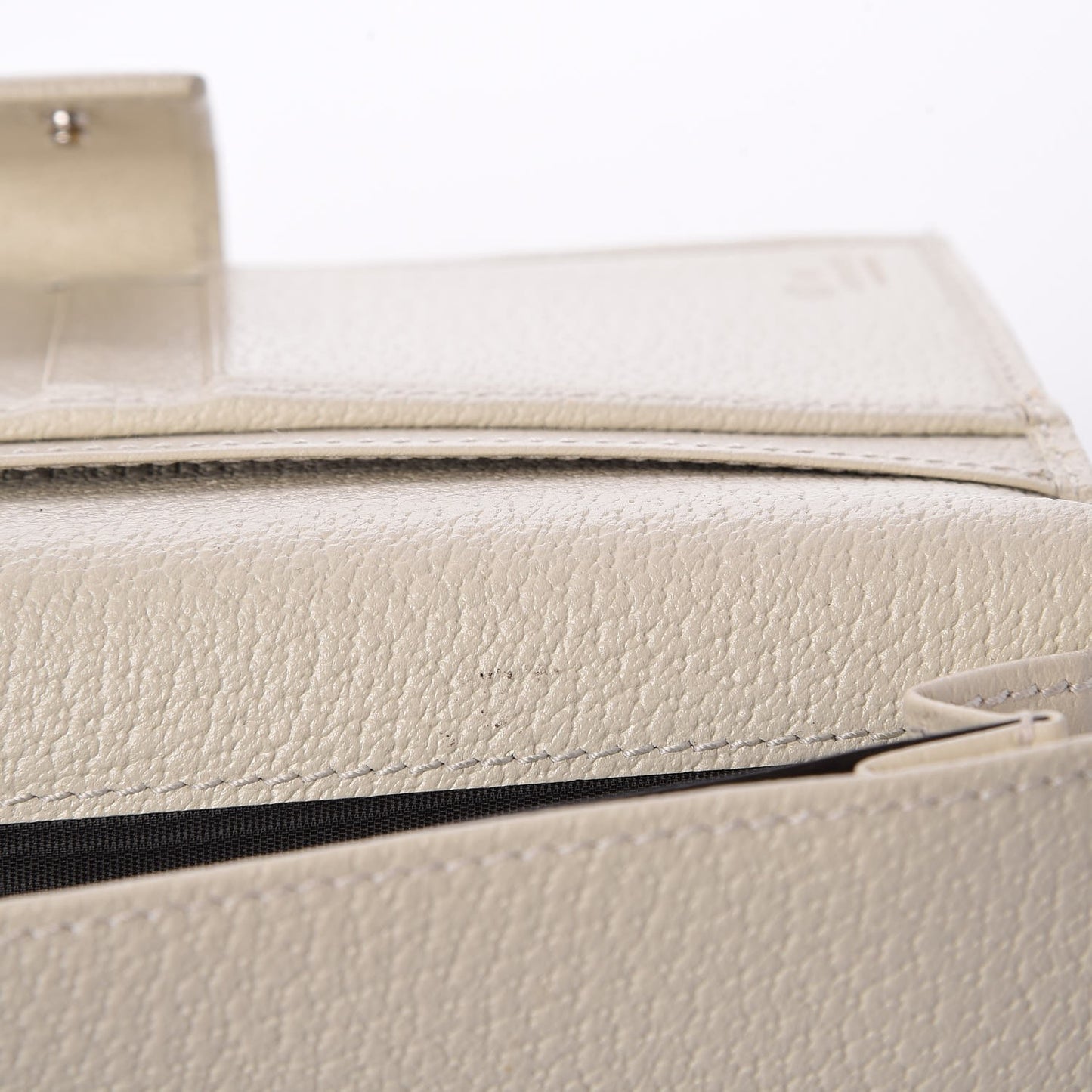 Calfskin Studded Soho Continental Wallet White