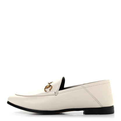 Gucci Lambskin Womens Brixton Horsebit Loafers 35 Mystic White 1 of 10