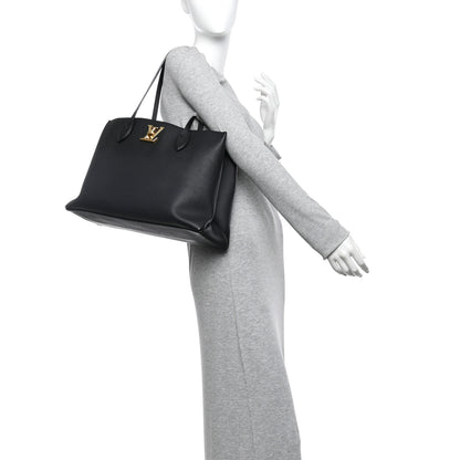 Louis Vuitton Grained Calfskin Lockme Shopper Black 2 of 10