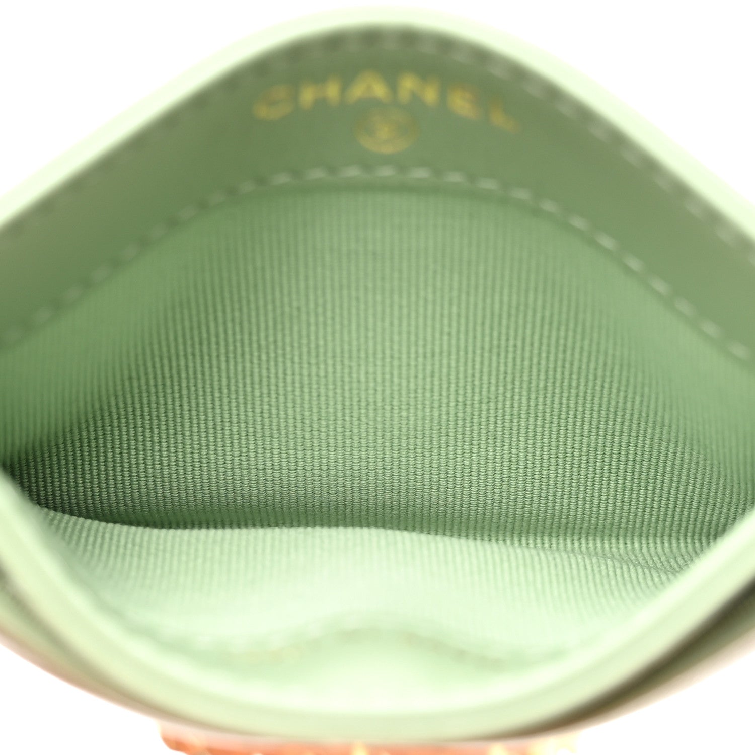 Chanel Lambskin Quilted Chanel 19 Card Holder Green 5 of 9