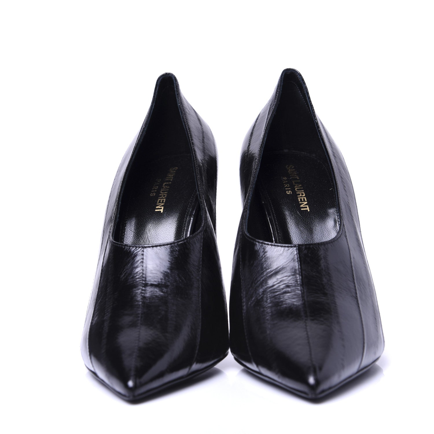 Saint Laurent Shiny Eel Teddy High Vamp 105 Pumps 42 Black 6 of 14