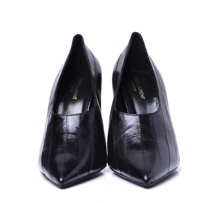 Saint Laurent Shiny Eel Teddy High Vamp 105 Pumps 42 Black 6 of 14