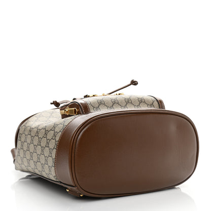 Gucci GG Supreme Monogram Calfskin Horsebit 1955 Single Buckle Backpack Beige Brown Sugar 4 of 13