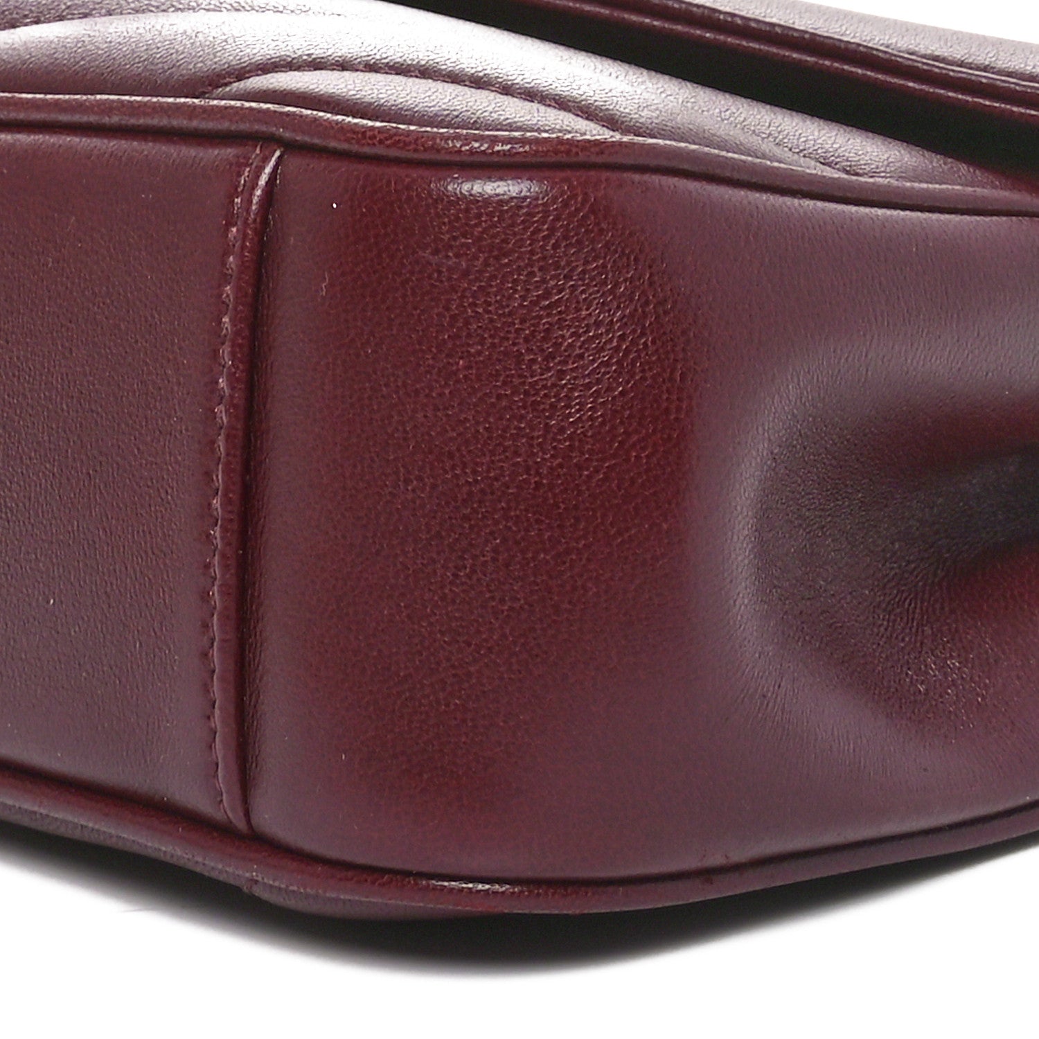 Saint Laurent Lambskin Chevron Quilted Small Loulou Rouge Cabernet 10 of 11