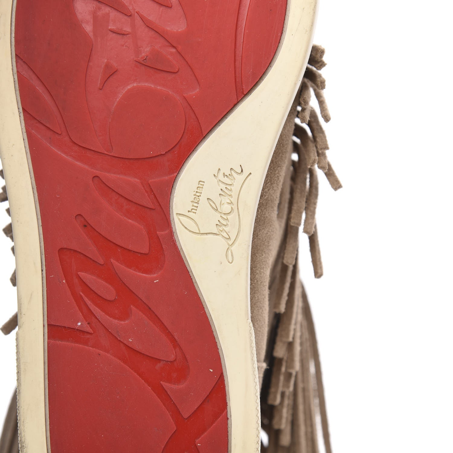 Christian Louboutin Veau Velours Spikes Womens Coachelita Flat Sneakers 36 Beige 7 of 9