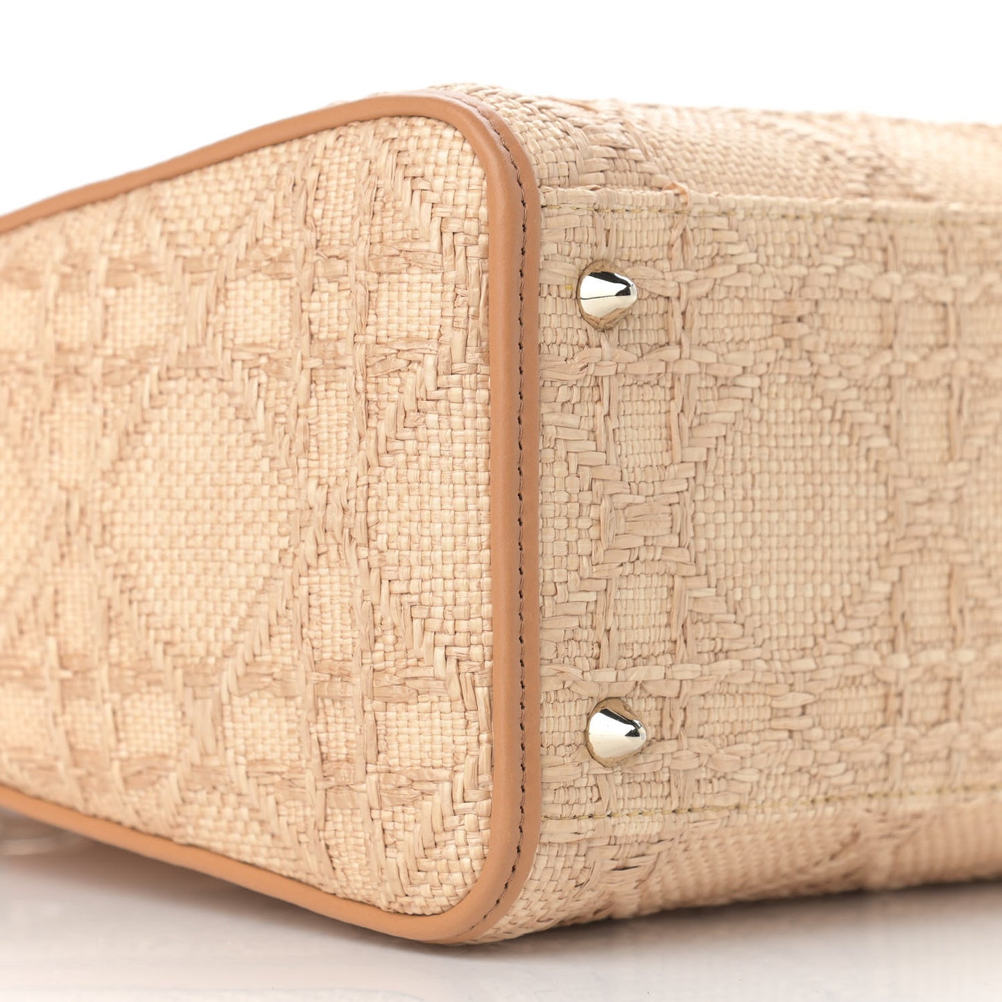 Raffia Medium Lady Dior Bag Beige