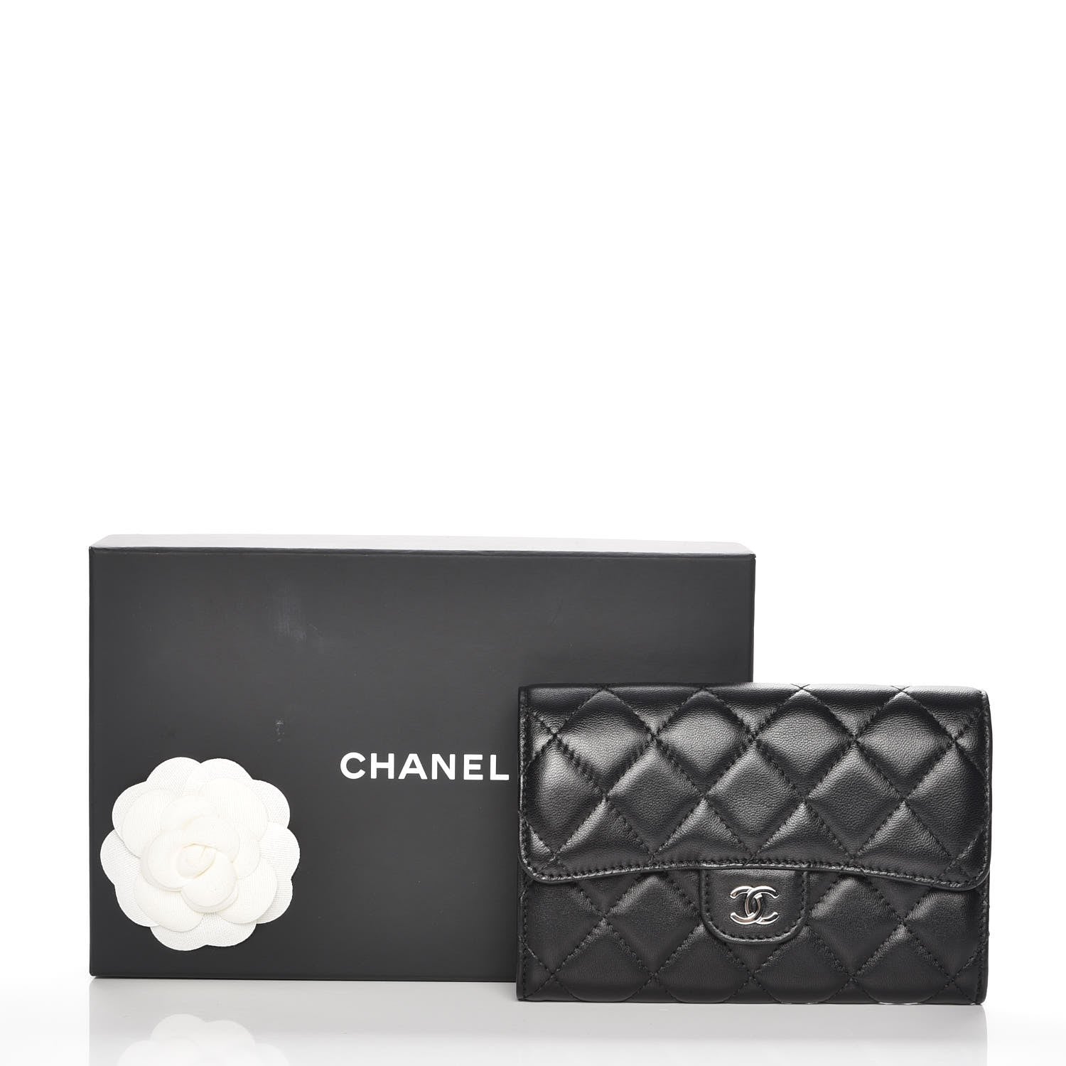 Chanel Lambskin Quilted Small Flap Wallet Black 9 of 9