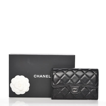 Chanel Lambskin Quilted Small Flap Wallet Black 9 of 9