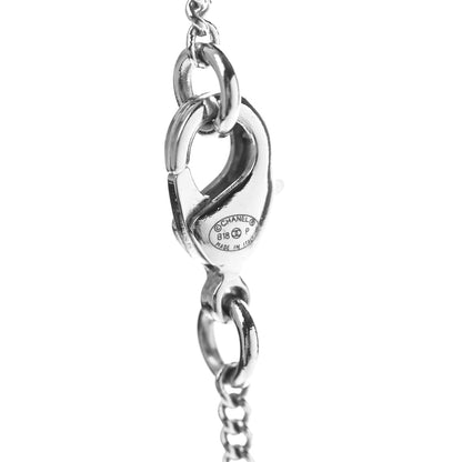 Chanel Crystal CC Bow Drop Necklace Silver 6 of 6