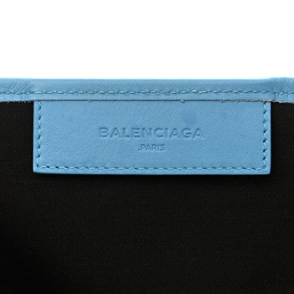 Balenciaga Cotton Canvas Calfskin M Navy Cabas Light Blue 6 of 11