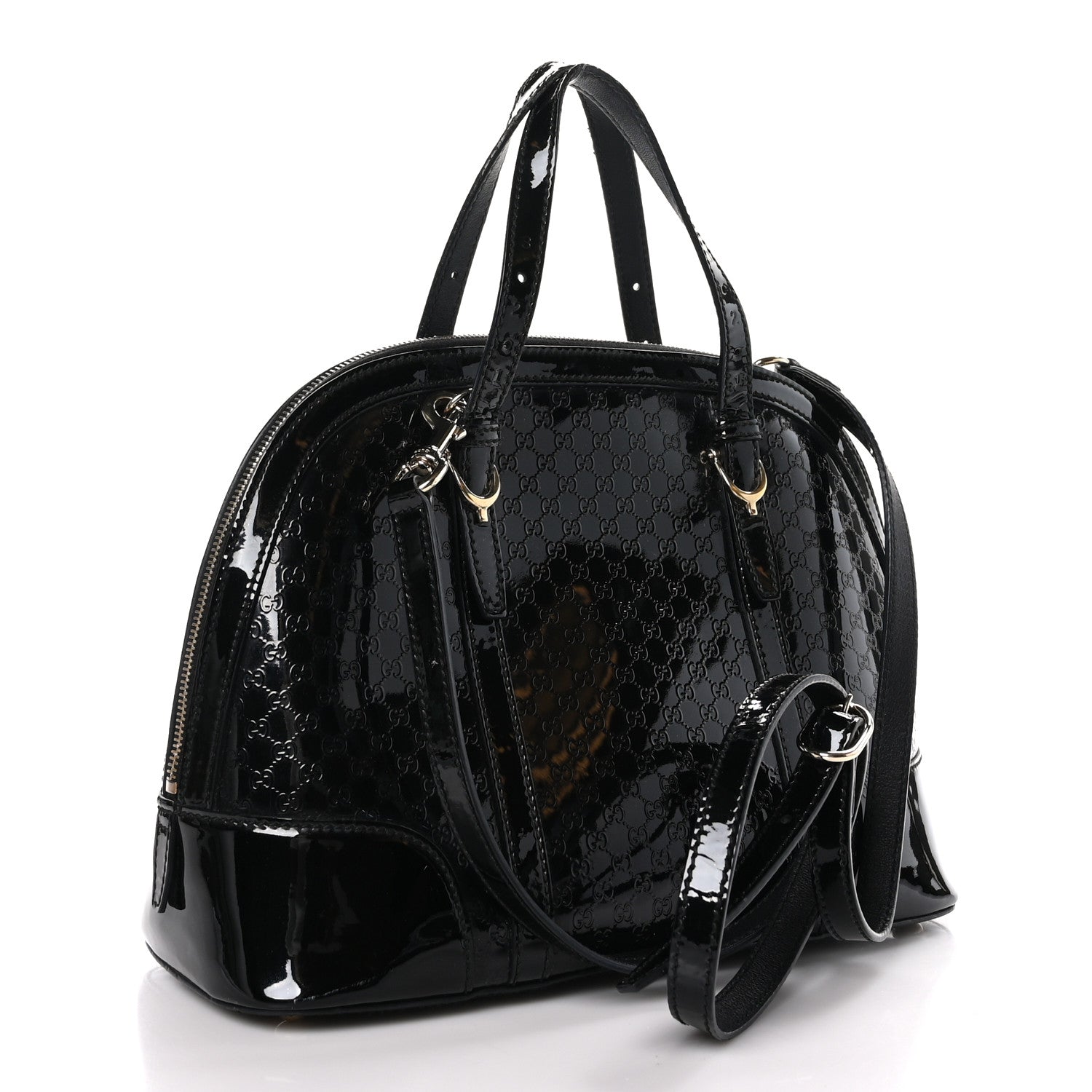 Gucci Patent Microguccissima Small Nice Top Handle Dome Bag Black 3 of 10