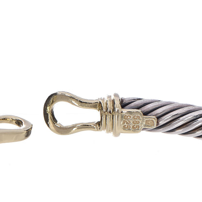 David Yurman Sterling Silver 14K Yellow Gold 5mm Cable Classic Buckle Bracelet 5 of 6