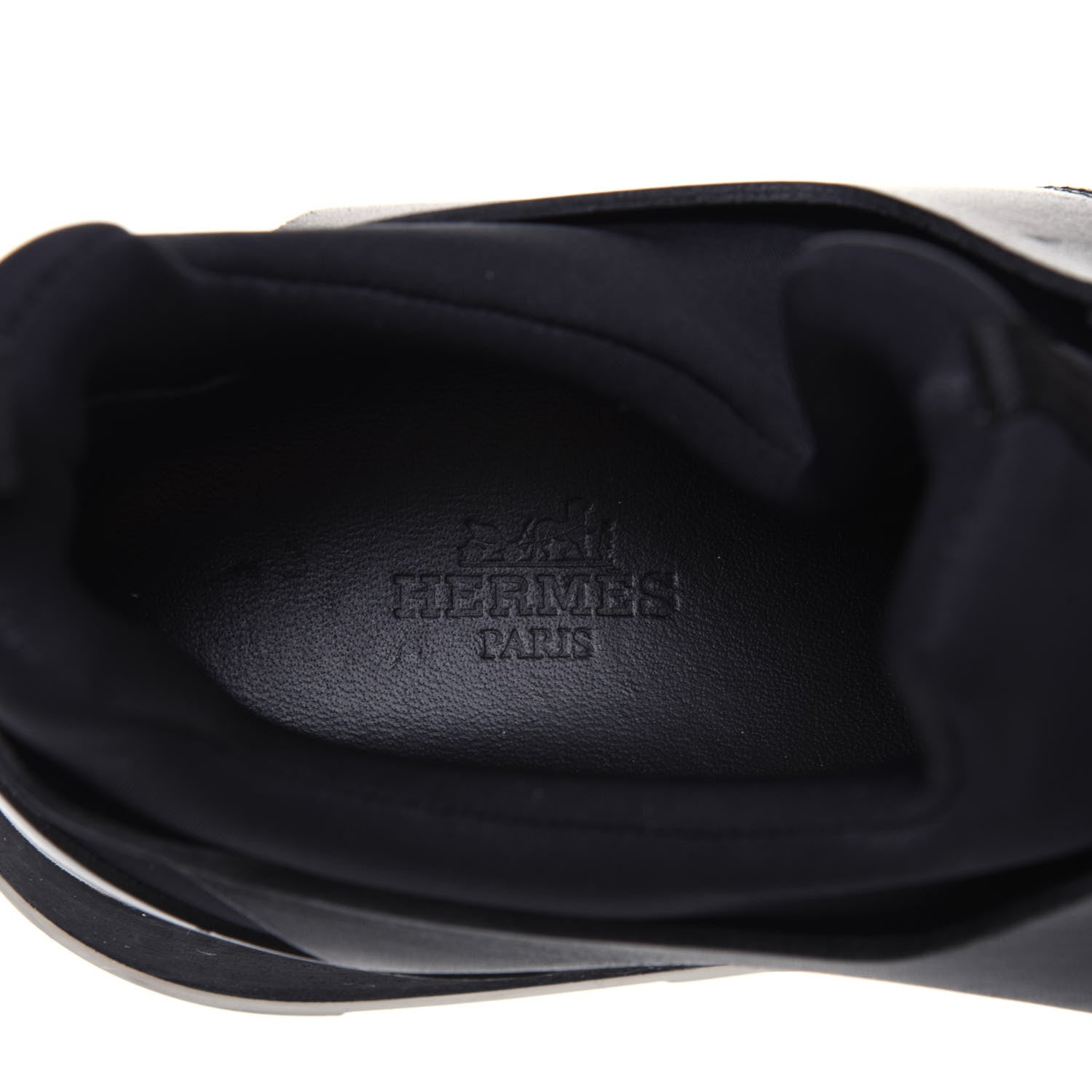 Hermes Technical Canvas Calfskin Goatskin Womens Player Sneakers 38 Marine Black 9 of 13