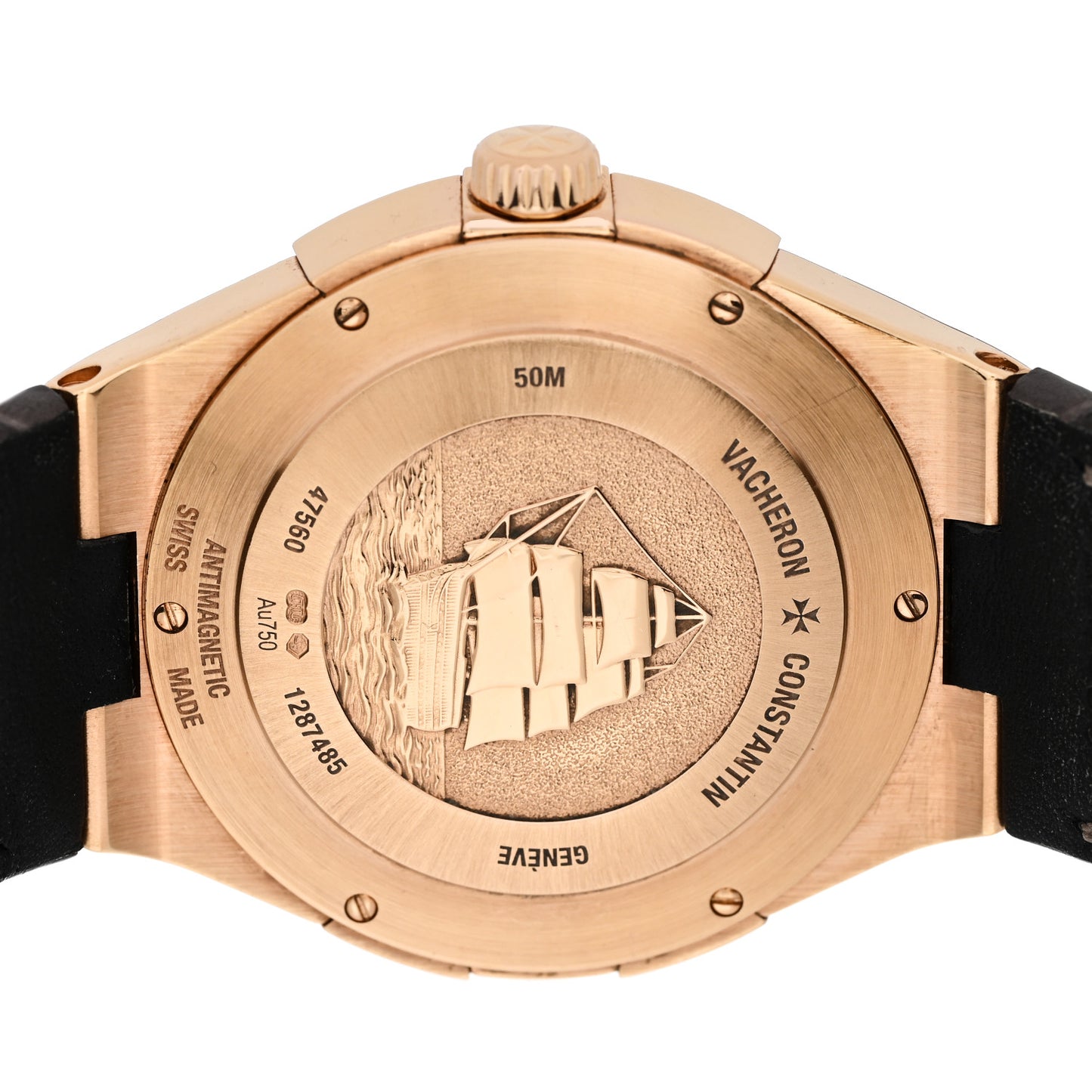 18K Pink Gold Alligator Diamond Bezel 37mm Overseas Automatic Watch 47560/D01R-9672
