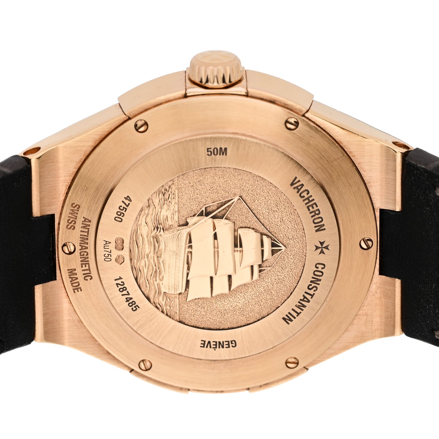 Vacheron Constantin 18K Pink Gold Alligator Diamond Bezel 37mm Overseas Automatic Watch 47560/D01R-9672 4 of 8