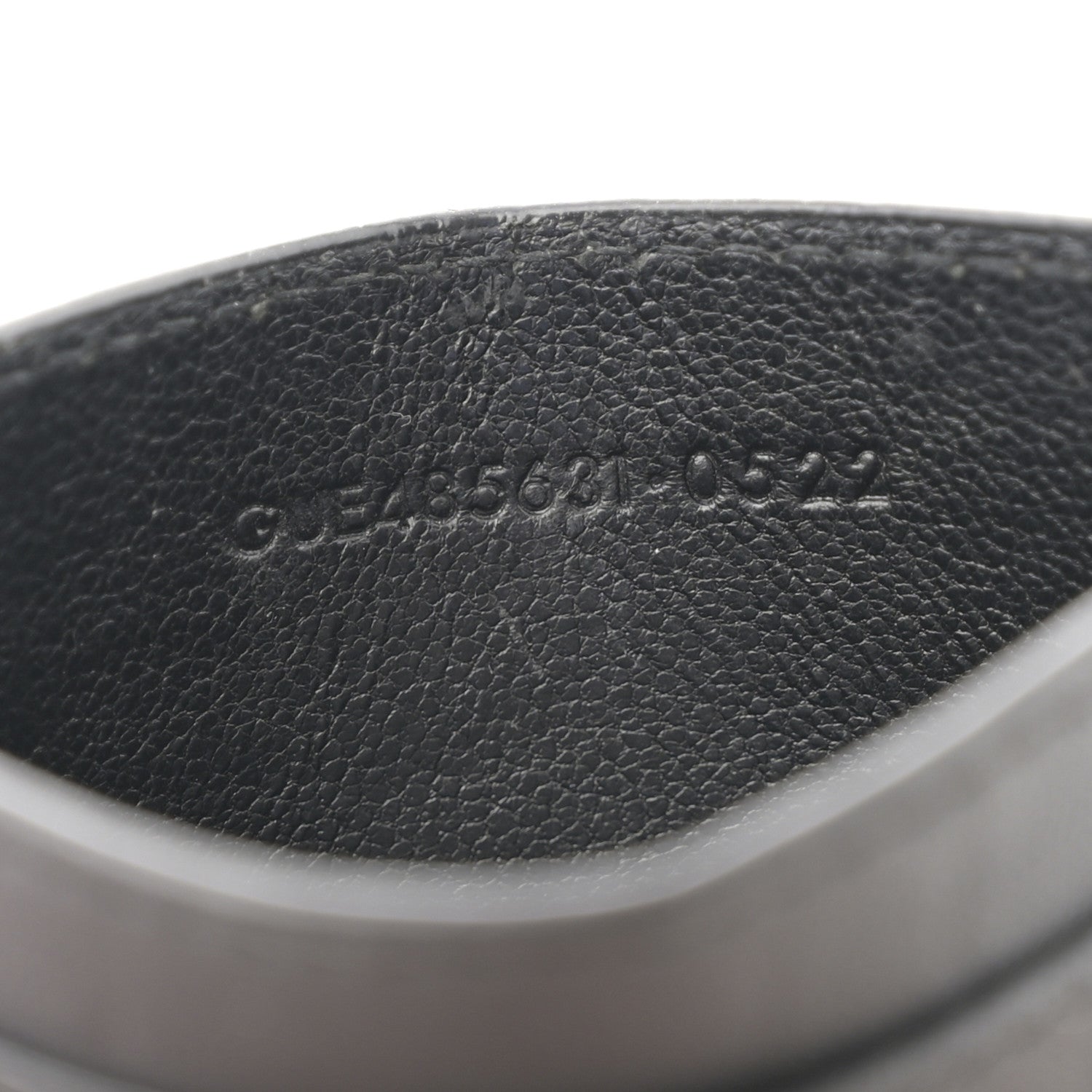 Saint Laurent Calfskin Crocodile Embossed Monogram Credit Card Case Black 7 of 8