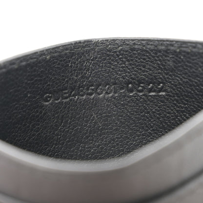 Saint Laurent Calfskin Crocodile Embossed Monogram Credit Card Case Black 7 of 8