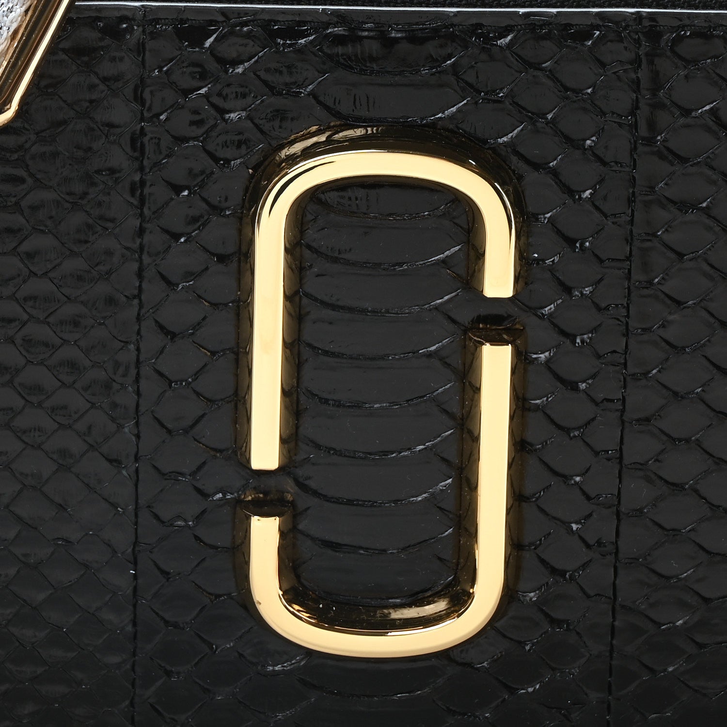 Marc Jacobs Calfskin Snake Embossed Snapshot Camera Bag Black White Silver 8 of 10