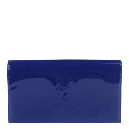 Saint Laurent Patent Large Belle De Jour Clutch Royal Blue 1 of 7
