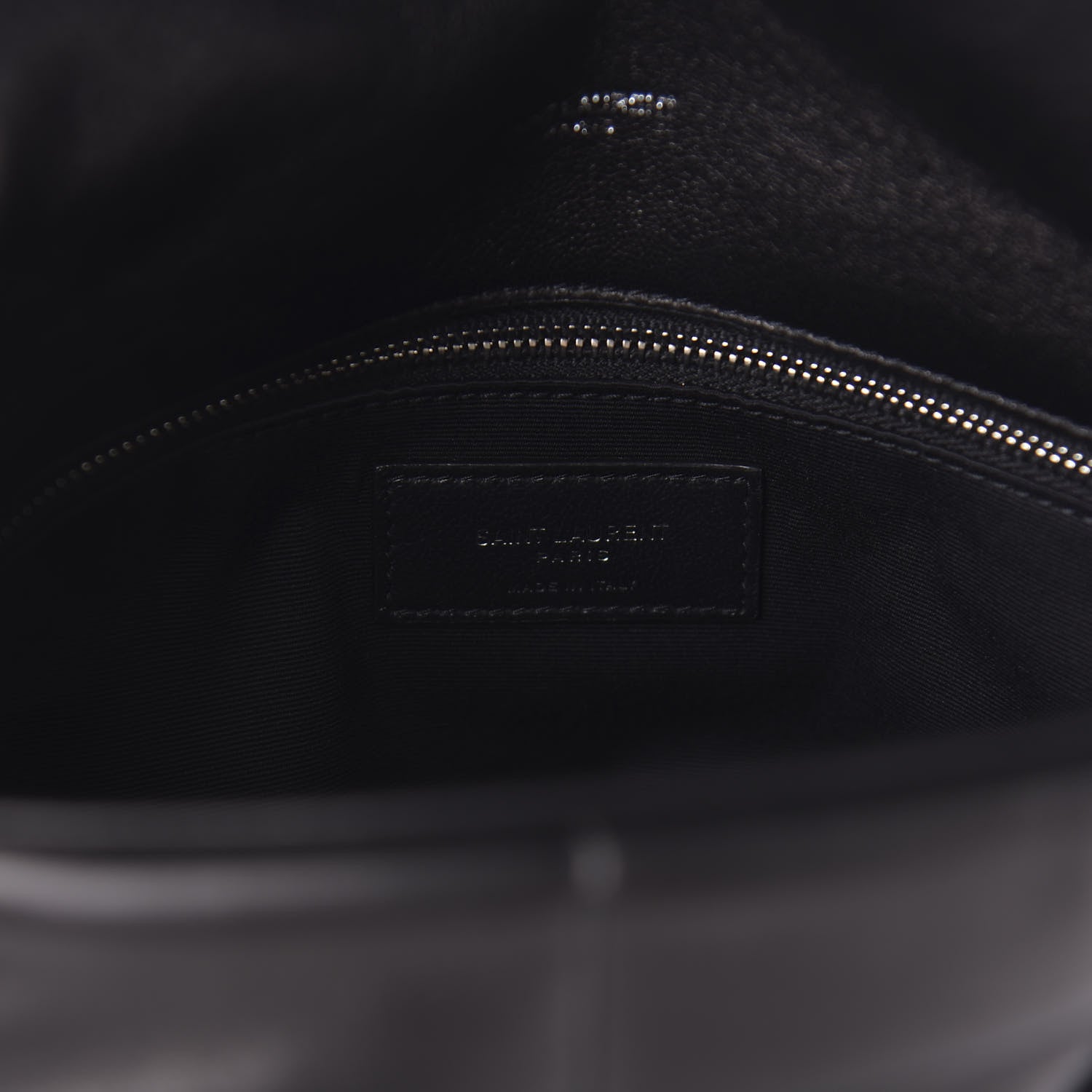 Saint Laurent Lambskin Quilted Medium Loulou Puffer Monogram Chain Satchel Black 8 of 9
