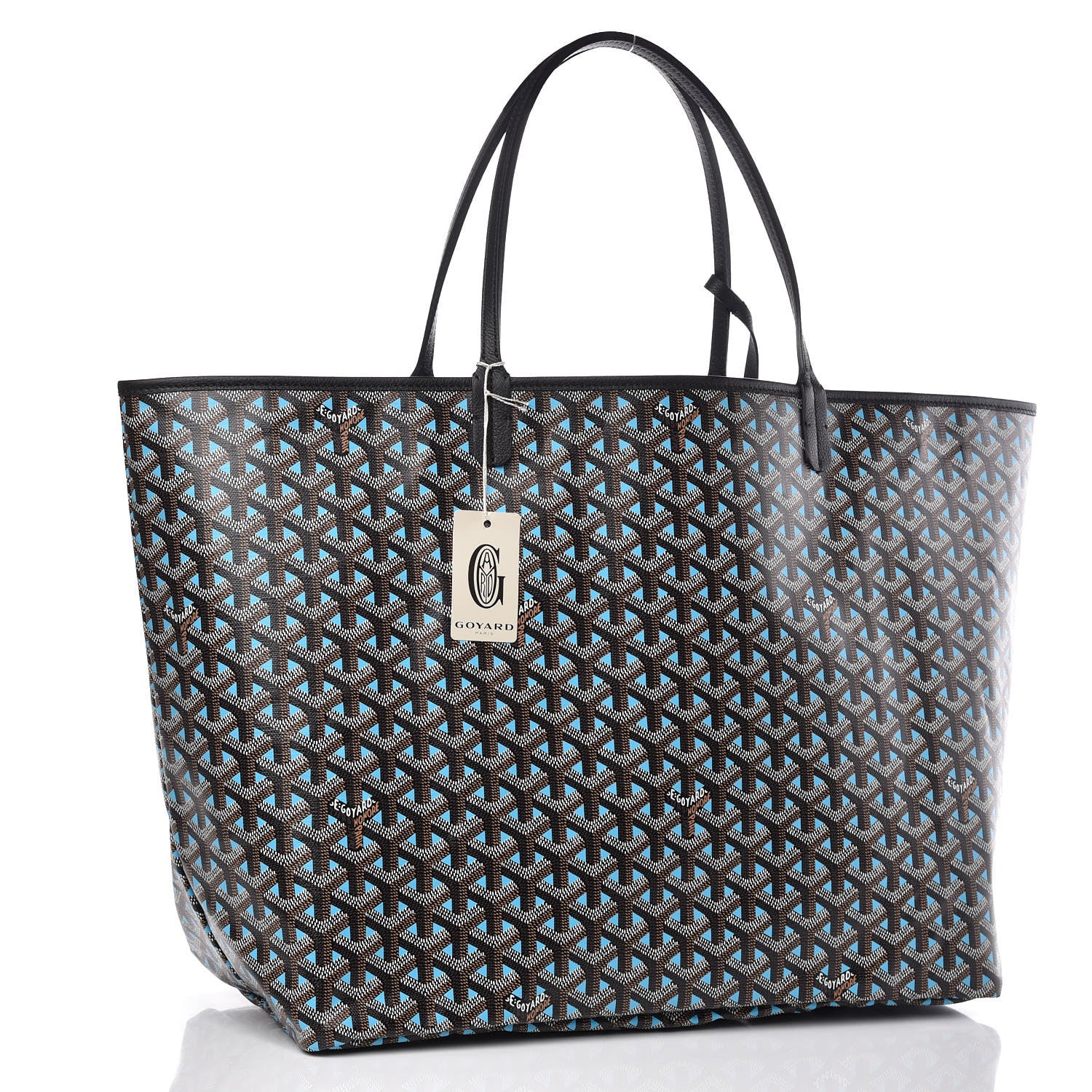 Goyard Goyardine Saint Louis Claire Voie GM Black Blue 4 of 11
