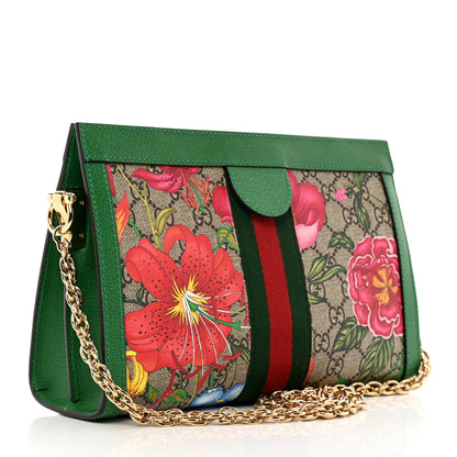 Gucci GG Supreme Monogram Flora Web Small Ophidia Chain Shoulder Bag Green 3 of 9