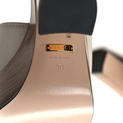 Gucci Cosmos Softy Calfskin Wooden Interlocking G Cut-Out 30/120mm Platform Sandals 39 Mystic White 6 of 8