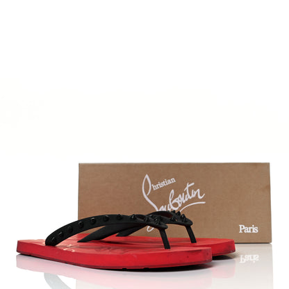 Christian Louboutin Rubber Spike Loubi Donna Flip Flop 41 Black Red 7 of 7
