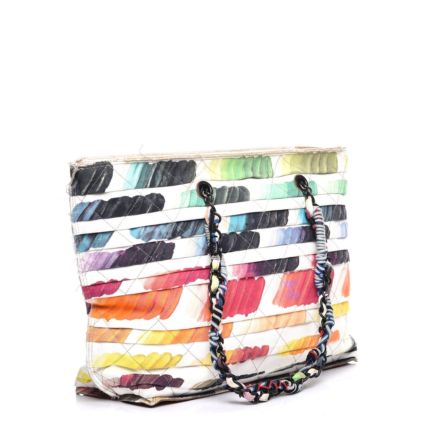 Canvas Colorama Large Zip Shopping Tote Multicolor
