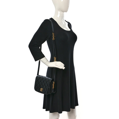Chanel Shiny Calfskin Quilted Suede Goatskin Messenger Black 2 of 10
