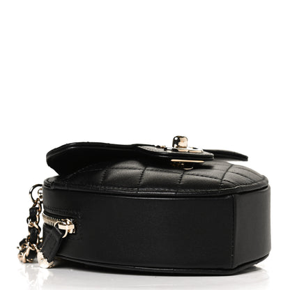 Chanel Lambskin Quilted CC In Love Heart Clutch With Chain Black 4 of 11