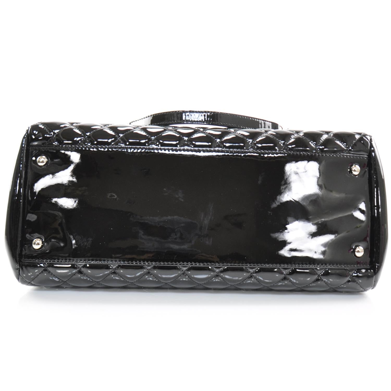 Chanel Patent Quilted Large Just Mademoiselle Black 5 of 10