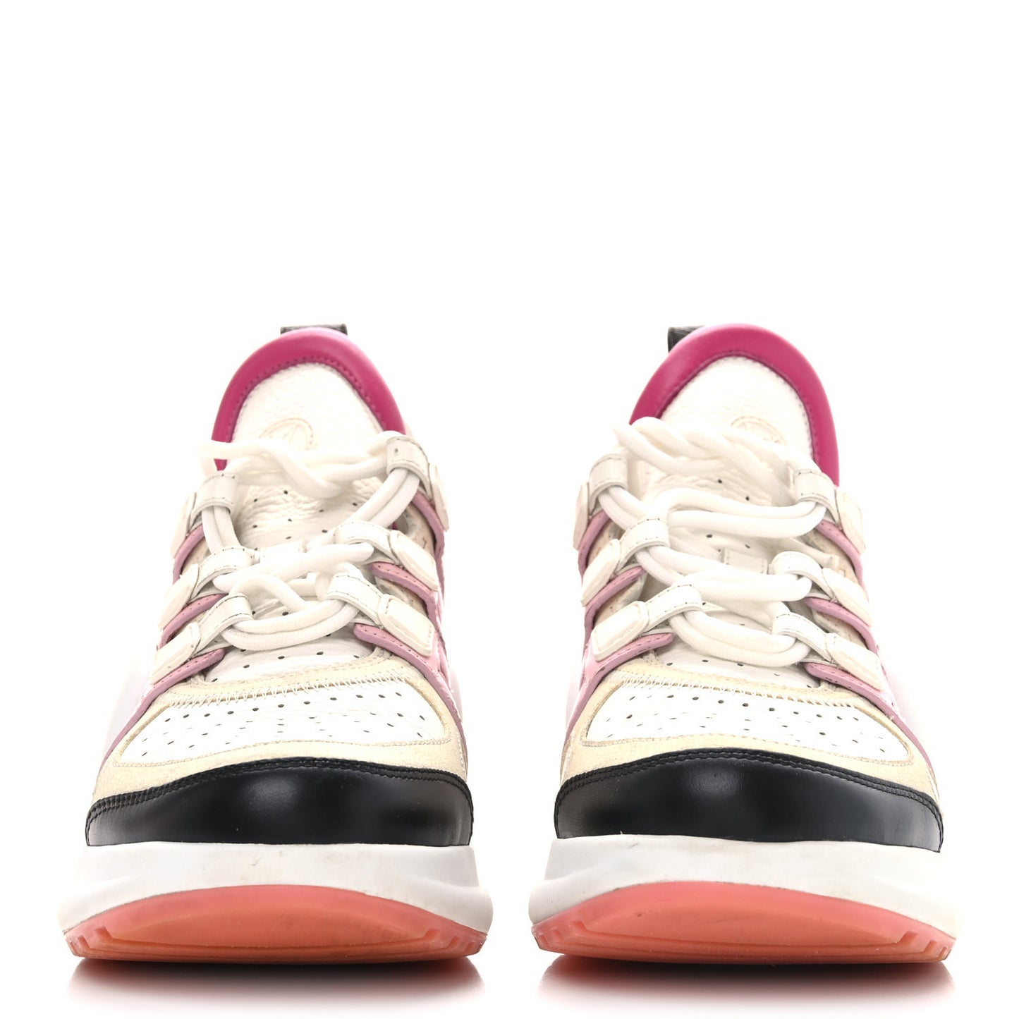 Calfskin Technical Nylon LV Archlight Sneakers 37.5 White Pink Blue