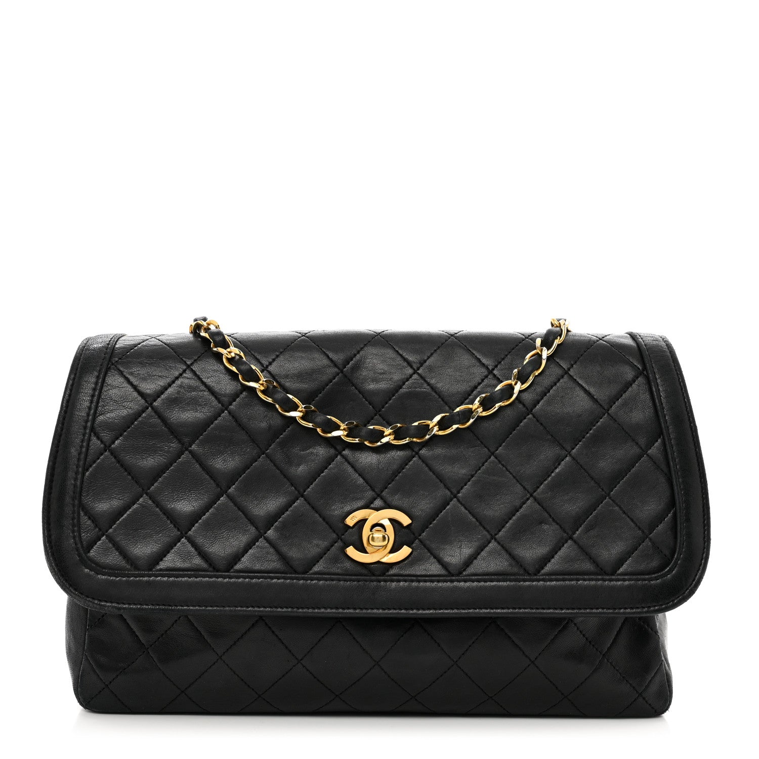 Chanel Lambskin Quilted Medium Single Flap Black 1 of 11