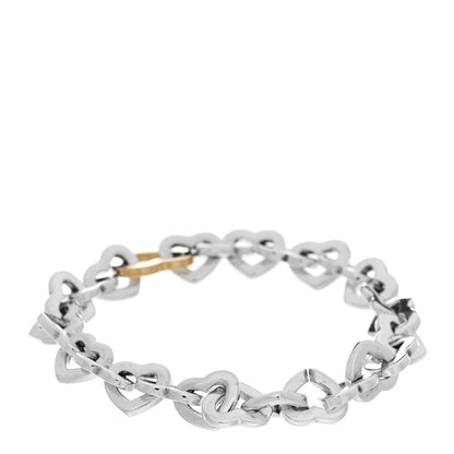 Tiffany Sterling Silver 18K Yellow Gold Heart Links Bracelet 2 of 3