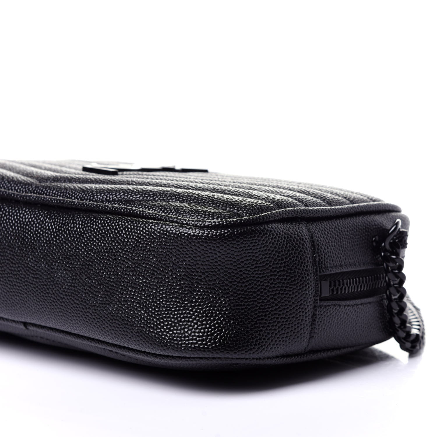 Saint Laurent Grain De Poudre Matelasse Monogram Mini Lou Camera Bag Black 7 of 11
