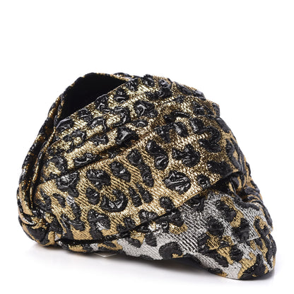 Gucci Metallic Leonte Turban S 56 Black Gold 3 of 7